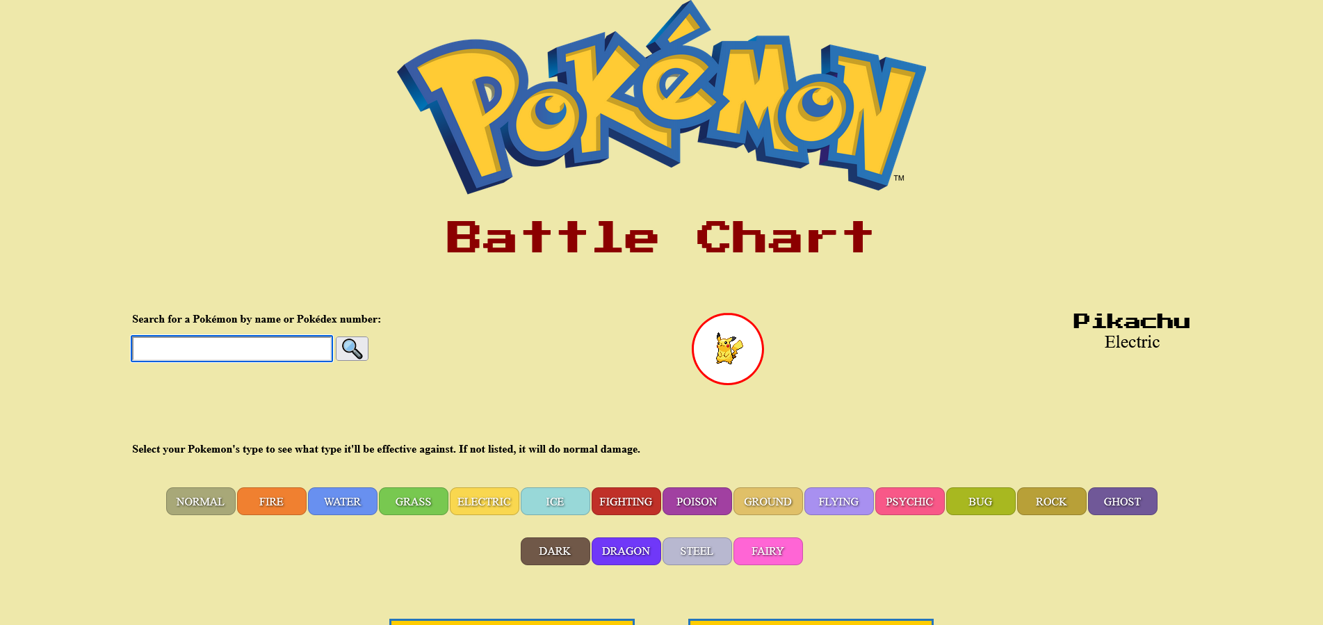 A Pokemon Battle Chart